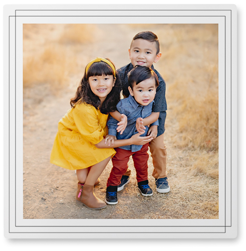 Forever Framed Border Photo Tile, Metal, 8x8, White, white