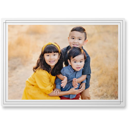 Forever Framed Border Photo Tile, Metal, 10x14, White