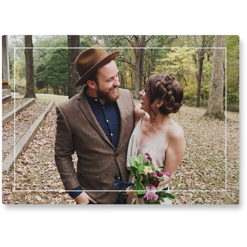 Floating Frame Photo Tile, Metal, 10x14, White, white