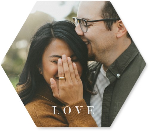 Absolute Love Photo Tile, Metal, 7x8, White, white