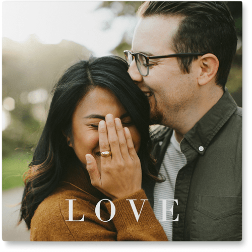 Absolute Love Photo Tile, Metal, 12x12, White, white