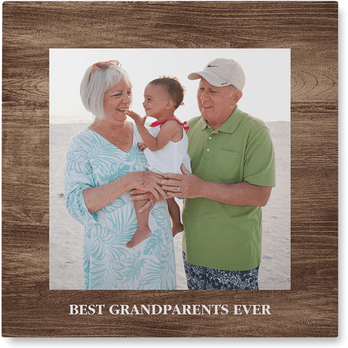 Countryside Photo Tile, Metal, 16x16, Brown, brown