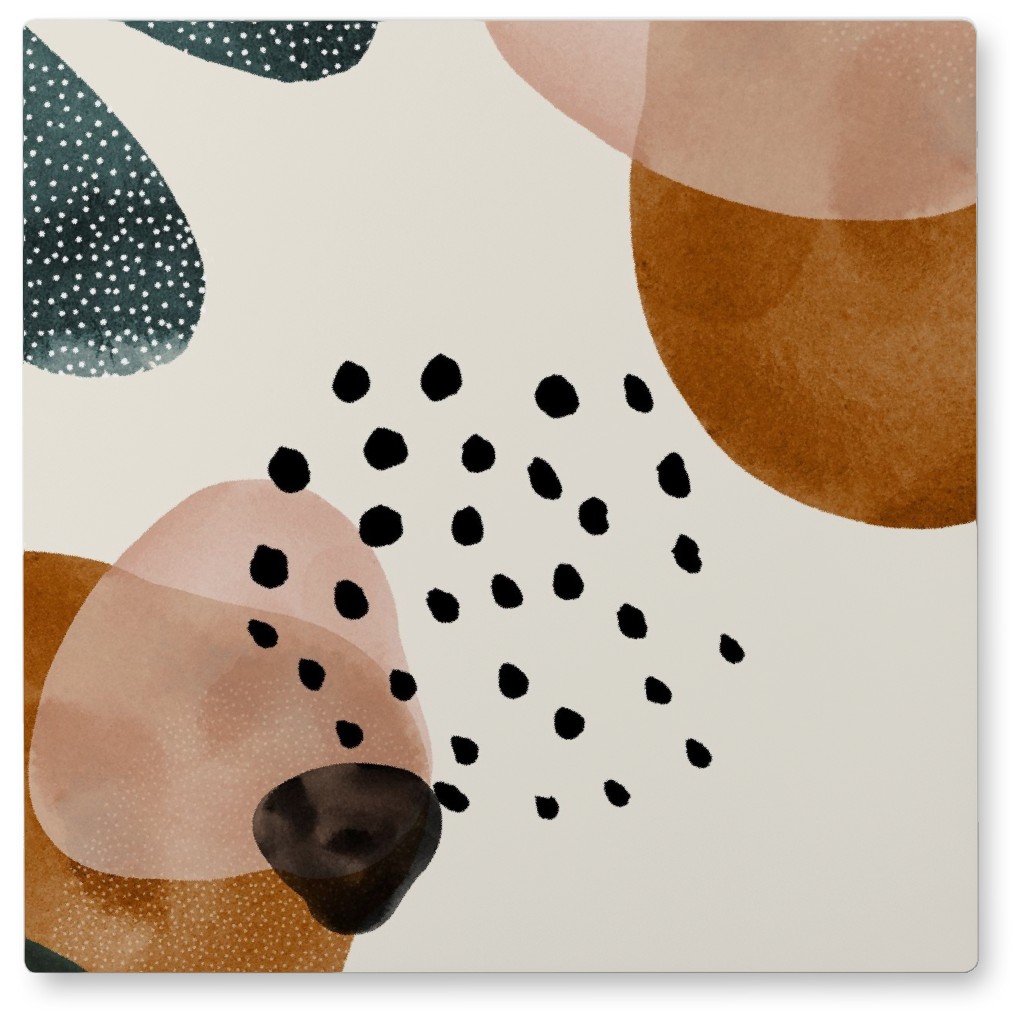 Geometric Pattern - Muted Photo Tile, Metal, 8x8, Multicolor