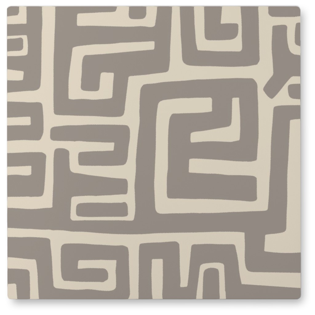 Maze Photo Tile, Metal, 8x8, Gray