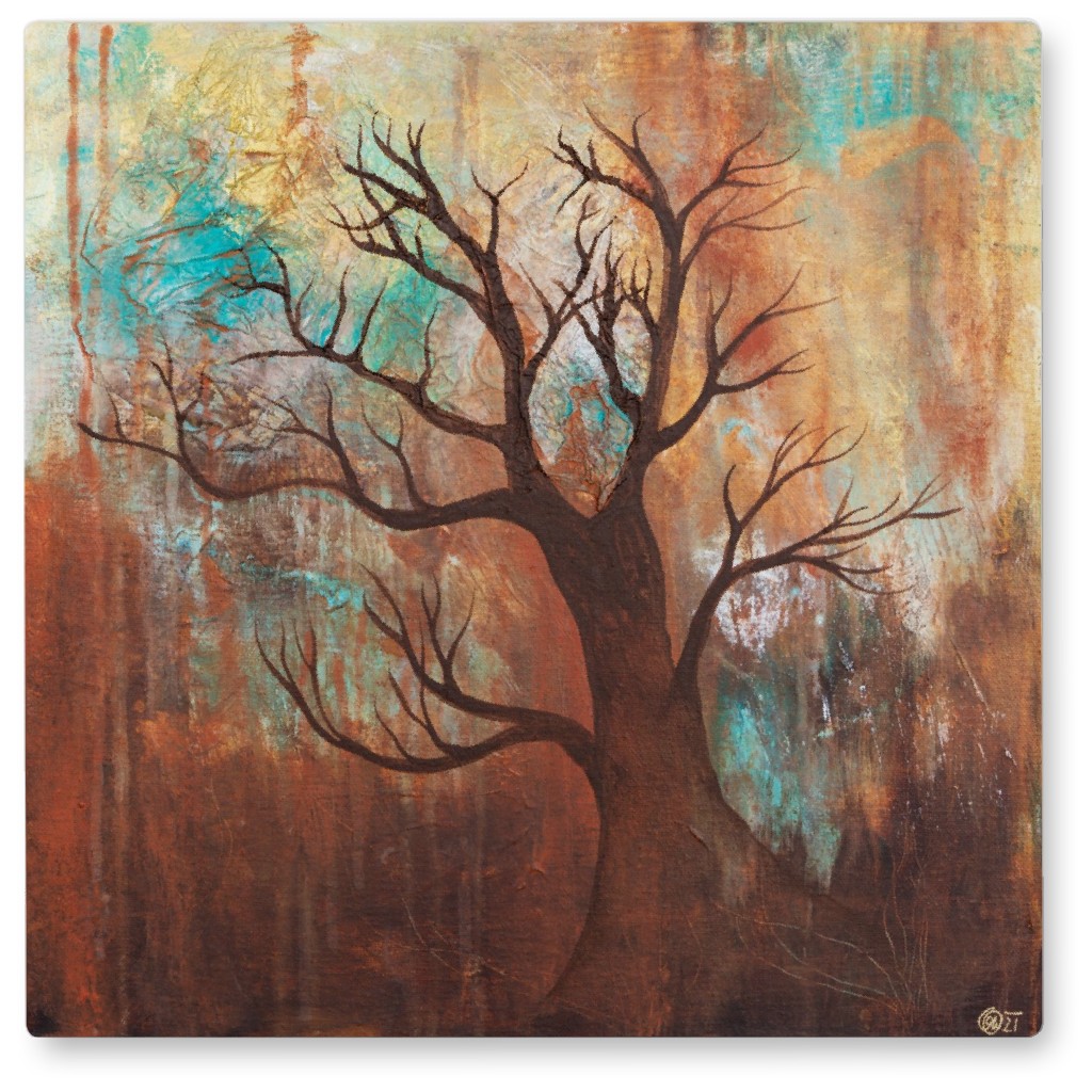 Heart of the Forest - Multi Photo Tile, Metal, 8x8, Brown, Brown