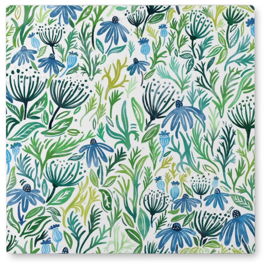 Wild Grasses & Flowers Photo Tile, Metal, 8x8, Multicolor, Oasis