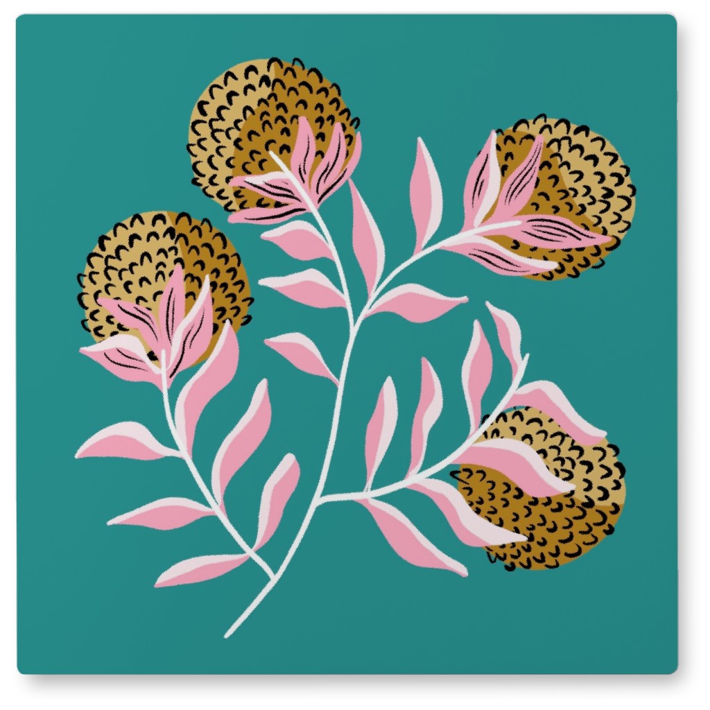 Taranormal Floral - Multi Photo Tile, Metal, 8x8, Multicolor