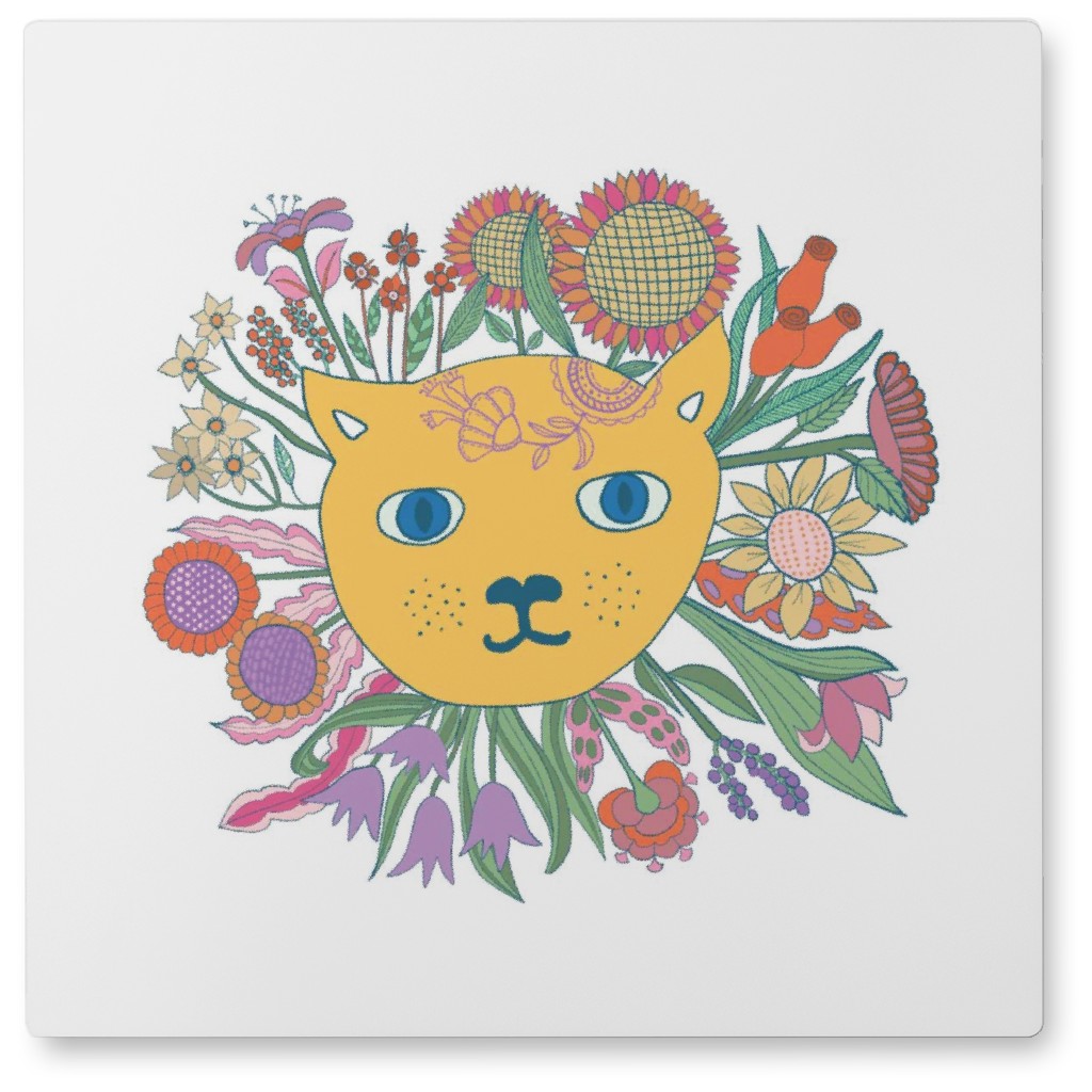 Mandala Cat - Multi Photo Tile, Metal, 8x8, Multicolor