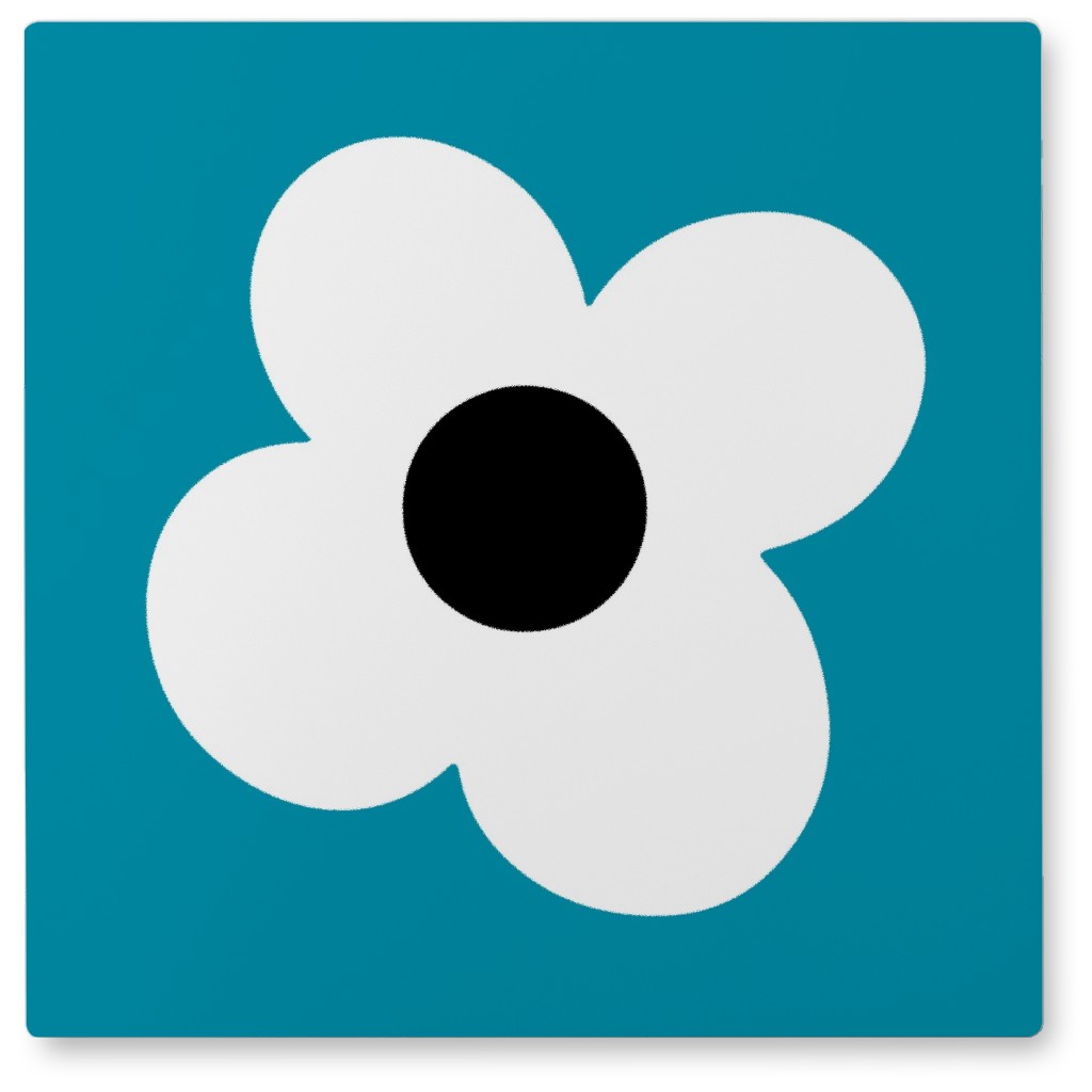 Max Daisy Photo Tile, Metal, 8x8, Blue