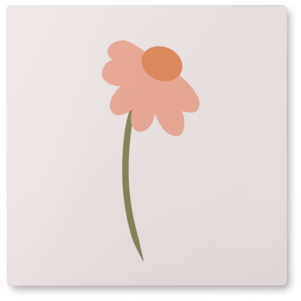 Nasturtium Wildflowers - Pink Photo Tile, Metal, 8x8, Pink