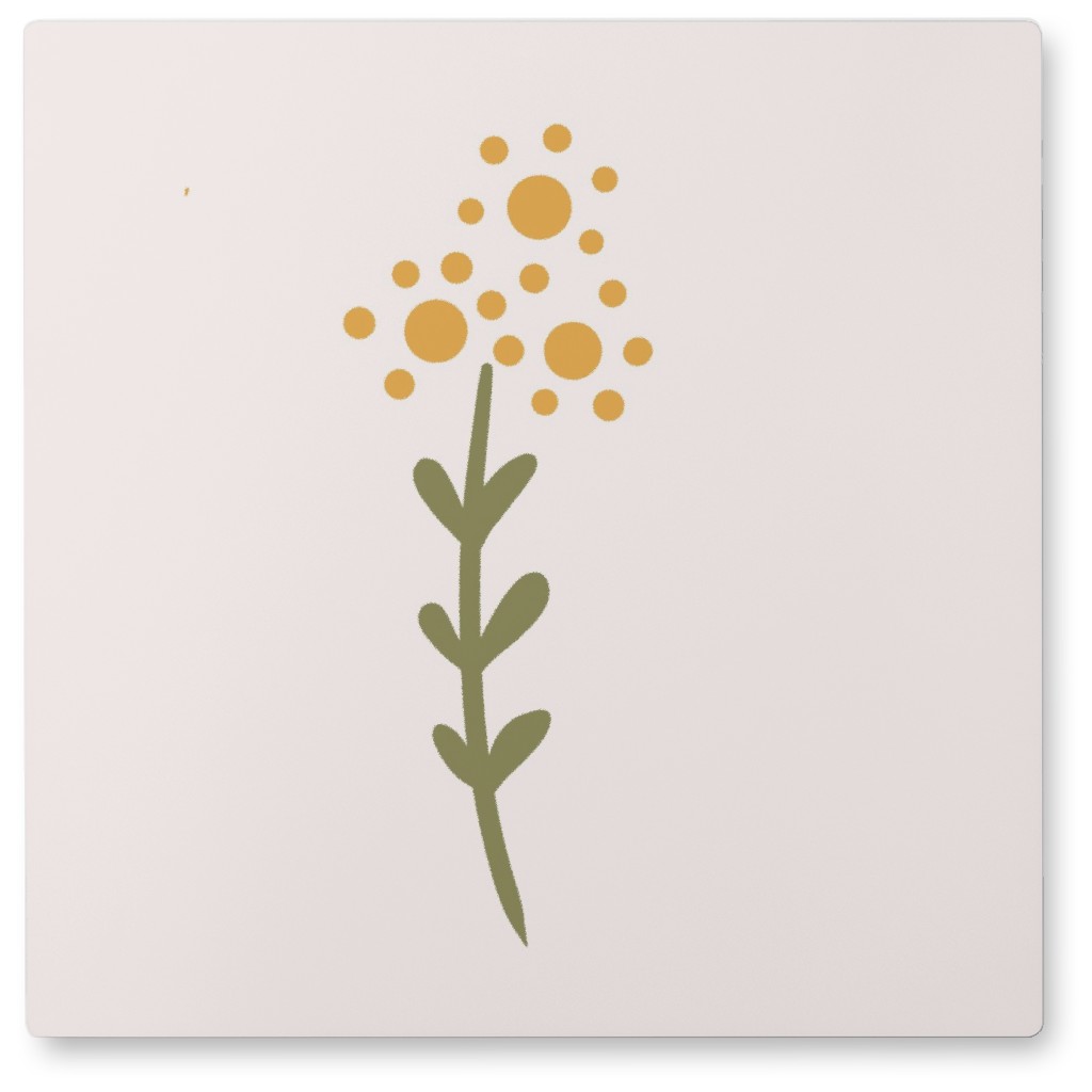 Hypericum Wildflowers - Yellow Photo Tile, Metal, 8x8, Yellow, Classic Yellow
