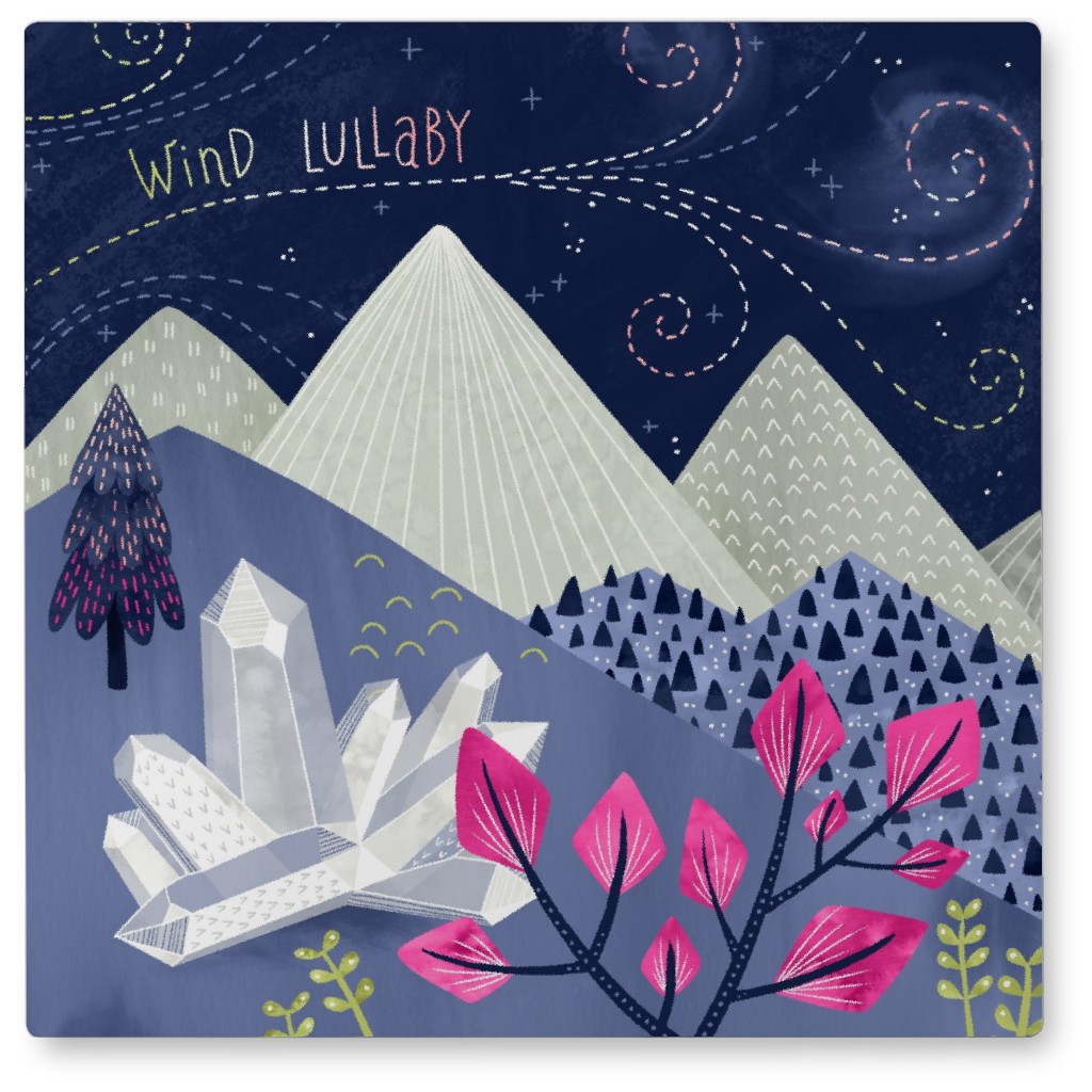 Night - Multi Photo Tile, Metal, 8x8, Blue, True Blue