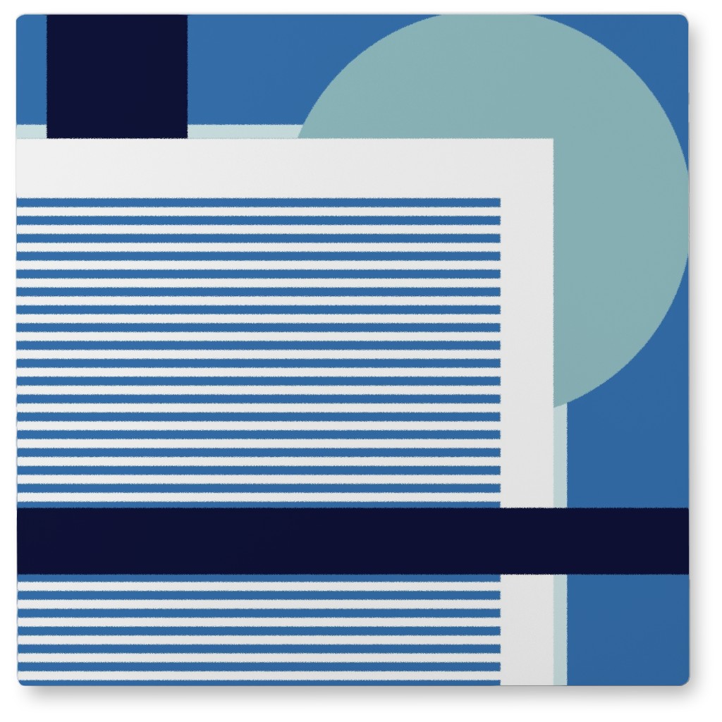 Tidal Pool Abstract - Blue Photo Tile, Metal, 8x8, Blue