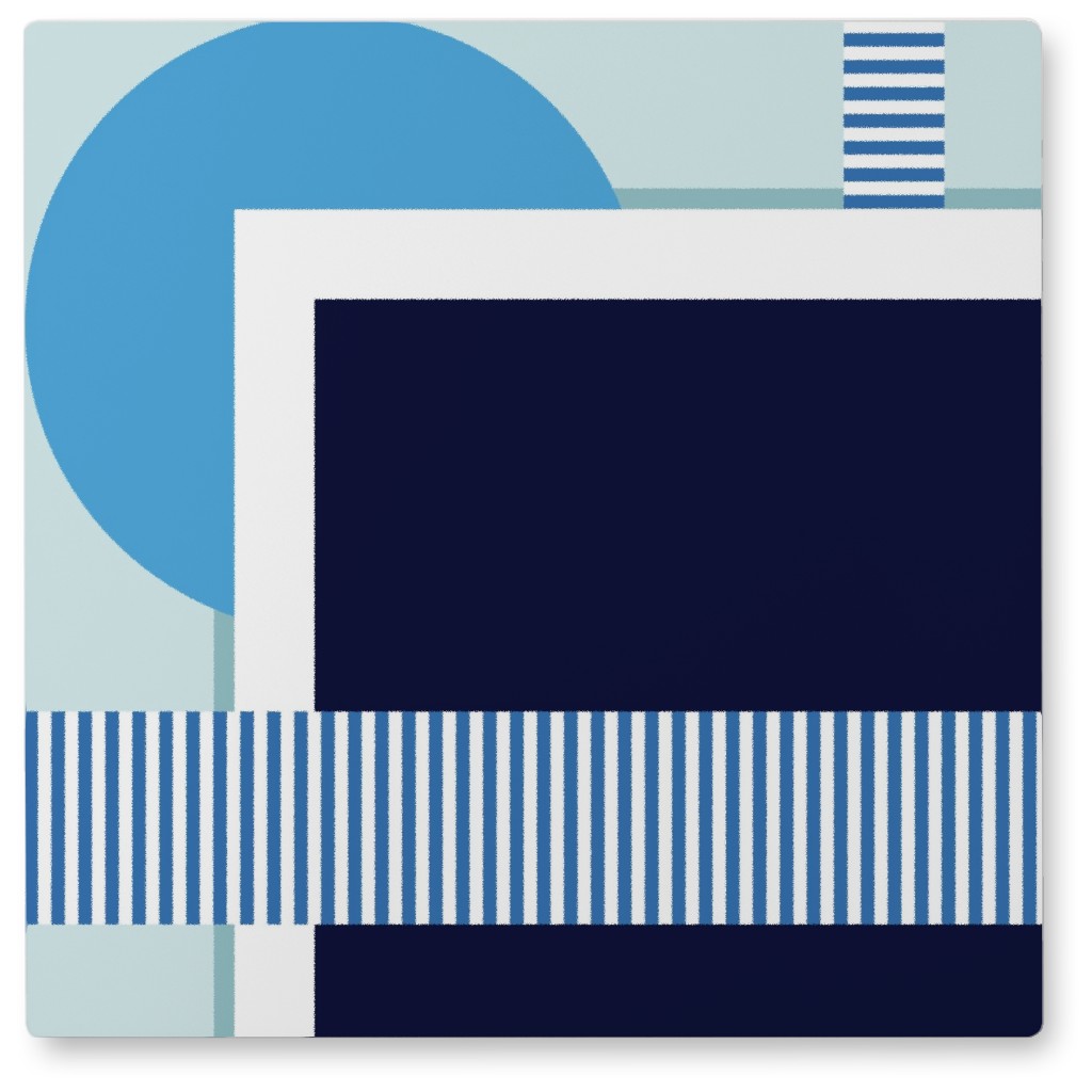Tidal Pool - Shades of Blue Photo Tile, Metal, 8x8, Blue, True Blue