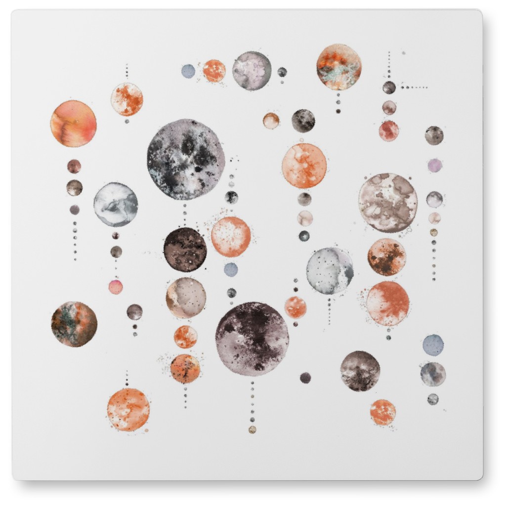 Astronomy Moon and Planets Photo Tile, Metal, 8x8, Beige, Pearl