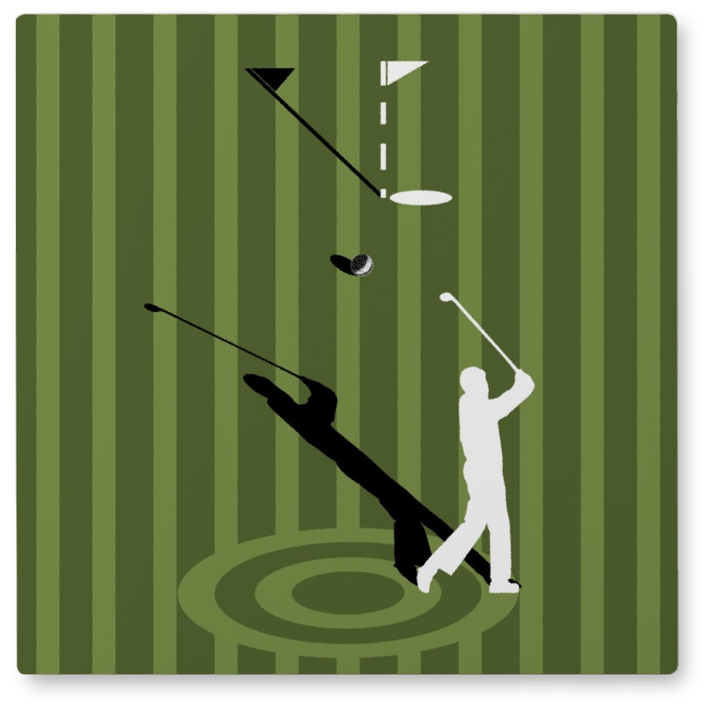 Golf Minimal Art - Green Photo Tile, Metal, 8x8, Green
