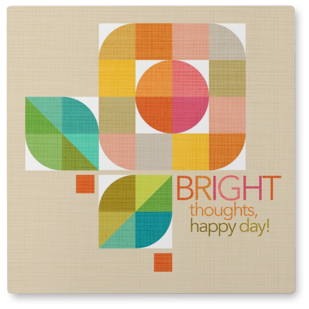 Mod Flower Box Bright Thoughts Photo Tile, Metal, 8x8, Multicolor