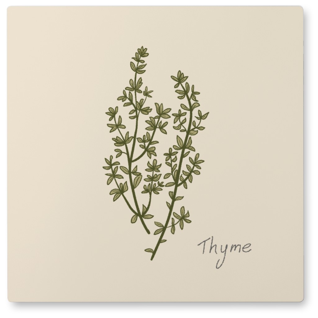 Thyme - Neutral Photo Tile, Metal, 8x8, Beige, Pearl