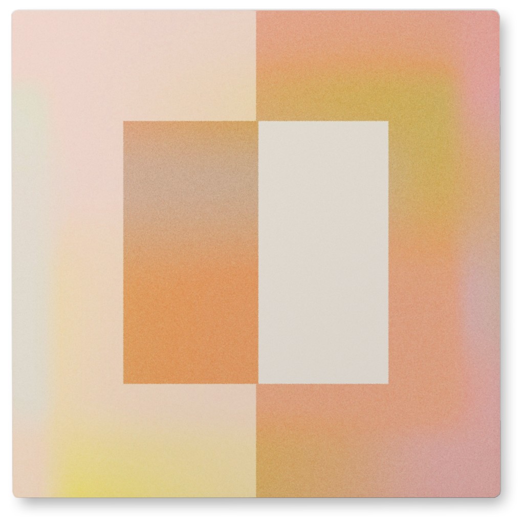 Abstract Square - Warm Photo Tile, Metal, 8x8, Multicolor