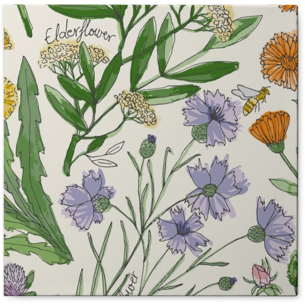 Wildflowers - Multi Photo Tile, Canvas, 8x8, Multicolor