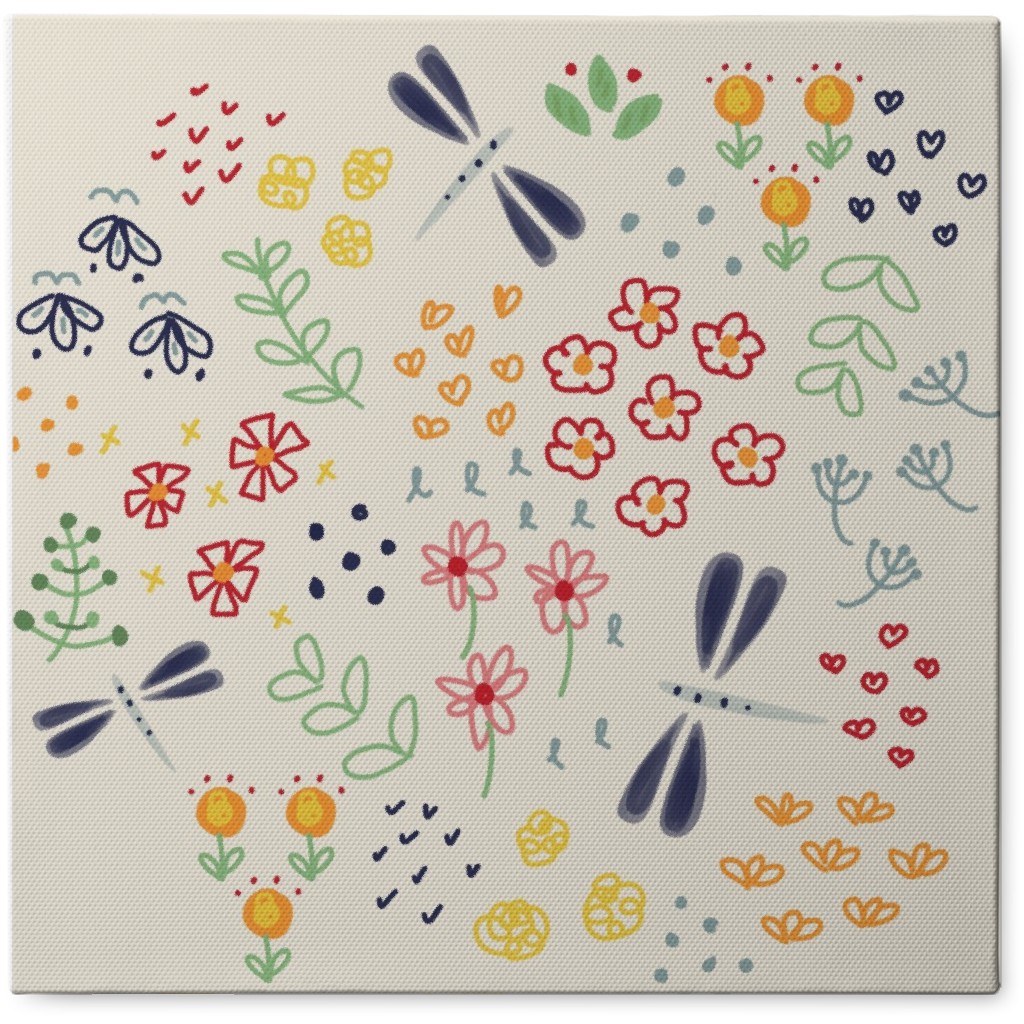 Dragonflies - Mulit Photo Tile, Canvas, 8x8, Yellow