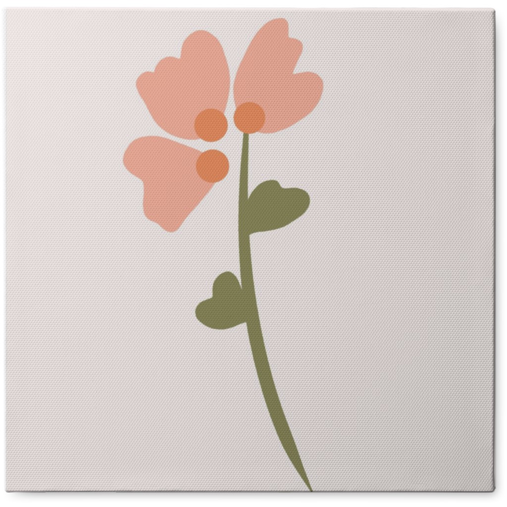 Godetia Wildflowers - Pink Photo Tile, Canvas, 8x8, Pink