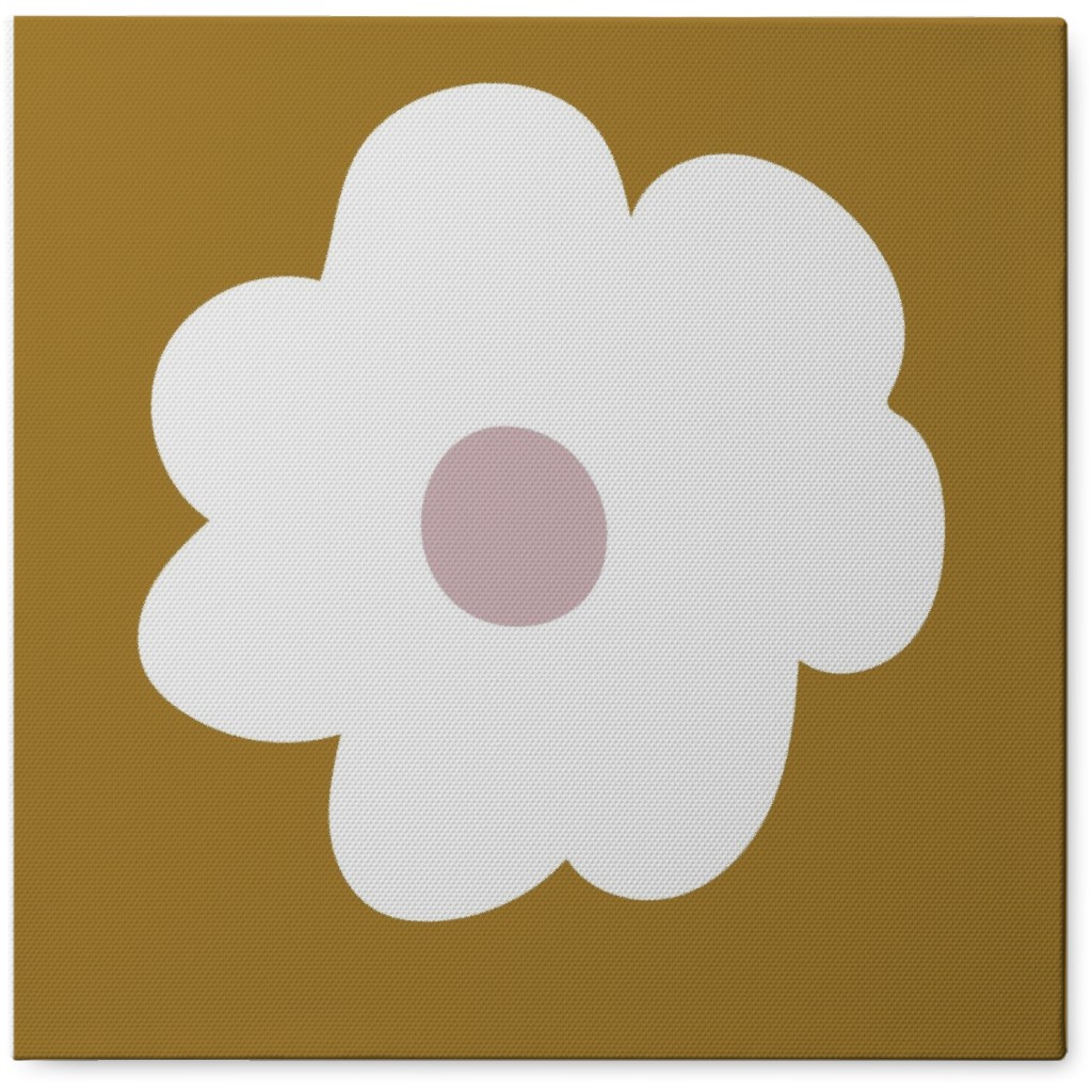 Mod Blossom Photo Tile, Canvas, 8x8, Brown