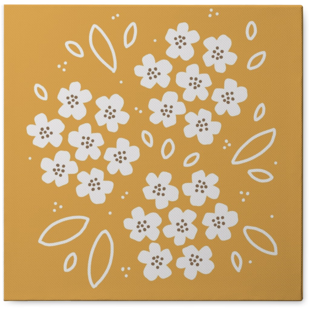 Pansies - Yellow Photo Tile, Canvas, 8x8, Yellow