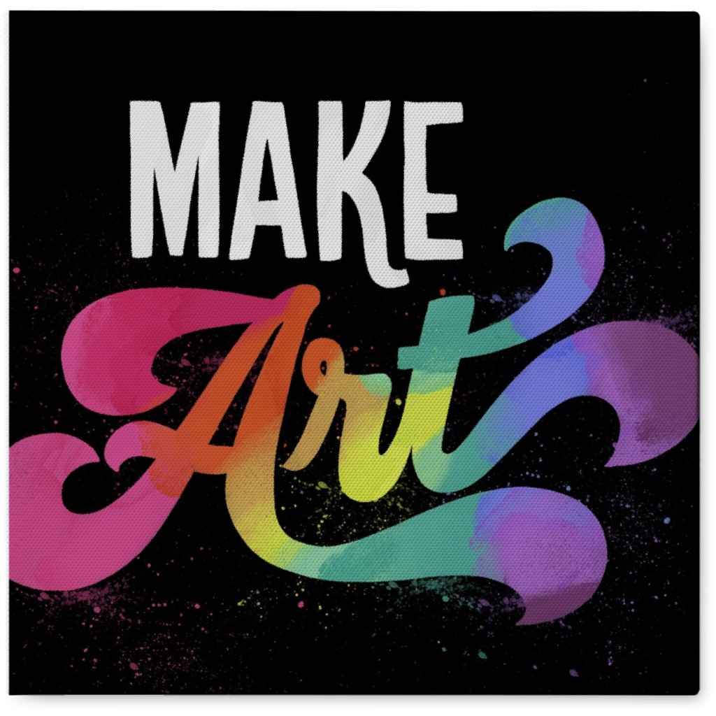 Make Art - Multi on Black Photo Tile, Canvas, 8x8, Multicolor