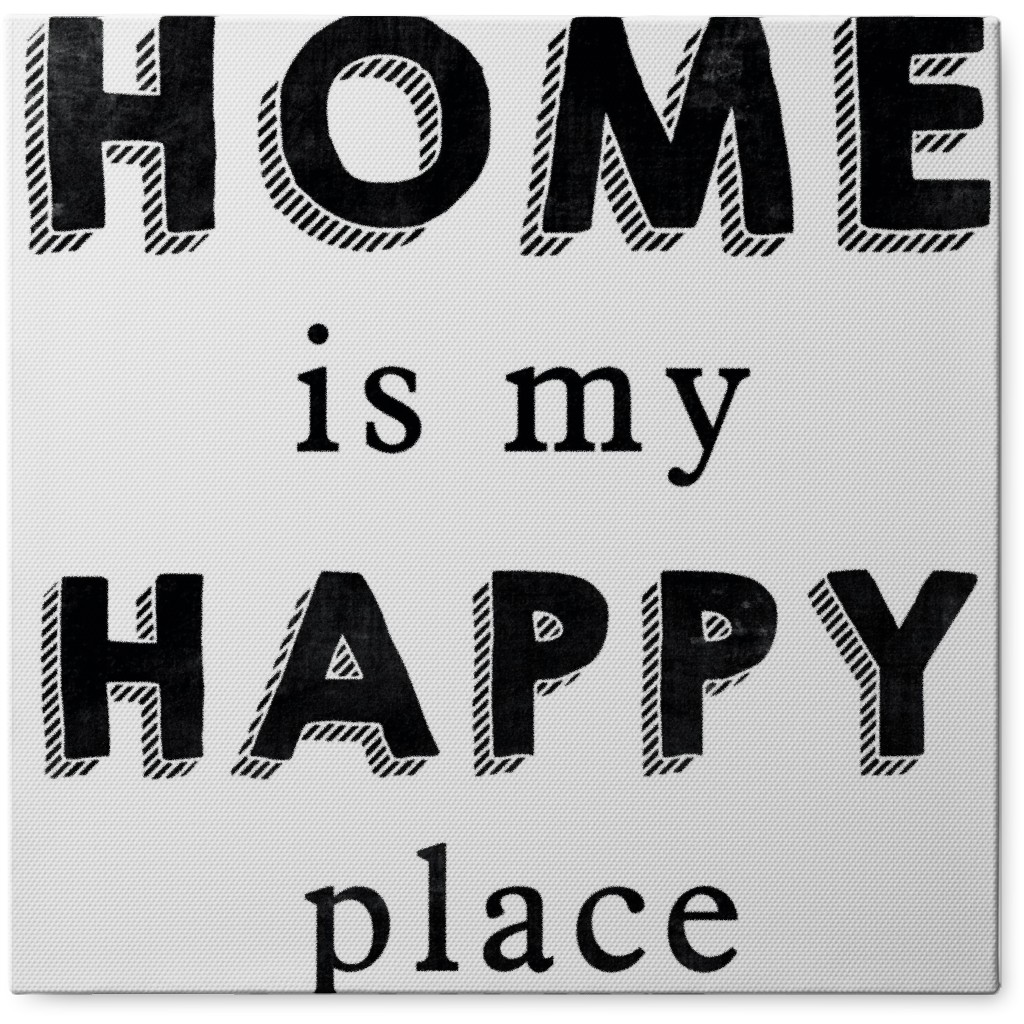 Home Is My Happy Place Photo Tile, Canvas, 8x8, White