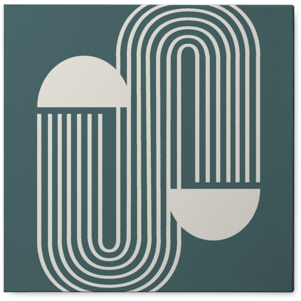 Balancing Act - Lagoon and Ivory Photo Tile, Canvas, 8x8, Green
