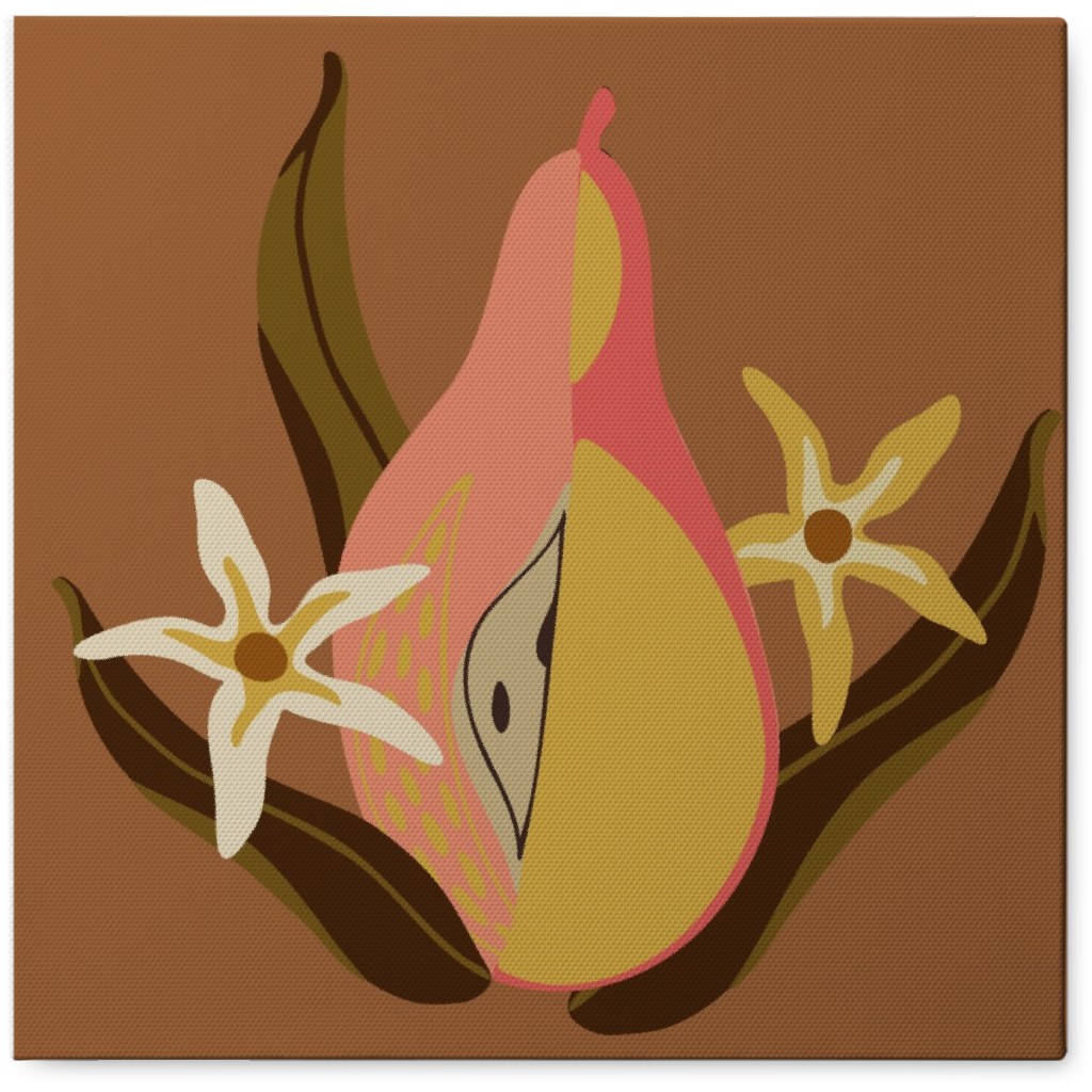 Pear - Brown Photo Tile, Canvas, 8x8, Brown