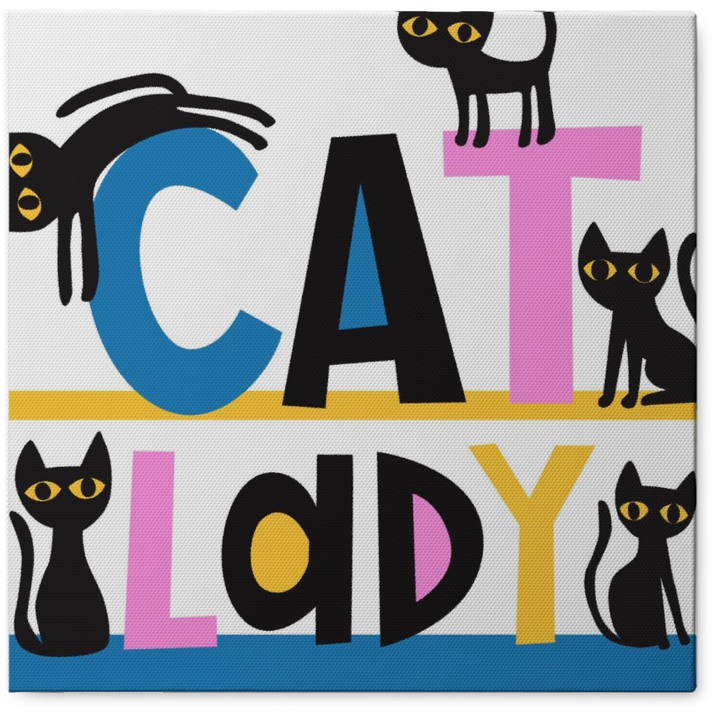 Cat Lady - Multi Photo Tile, Canvas, 8x8, Multicolor