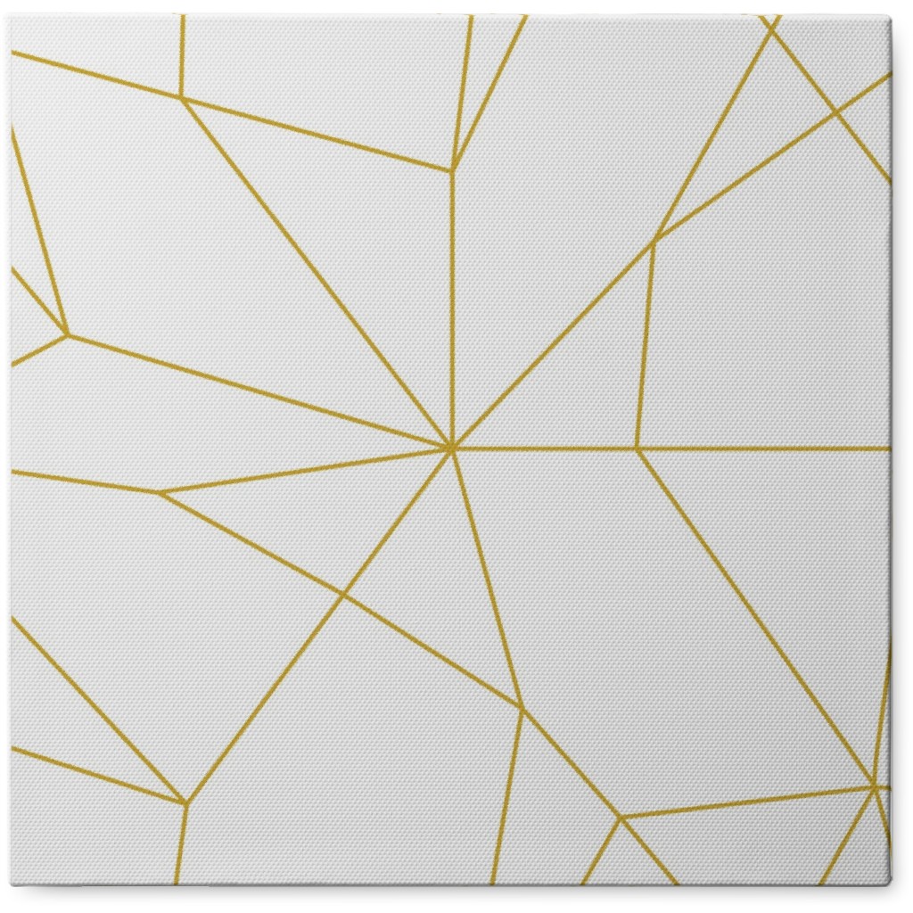 Gold Abstract Lines Photo Tile, Canvas, 8x8, Yellow
