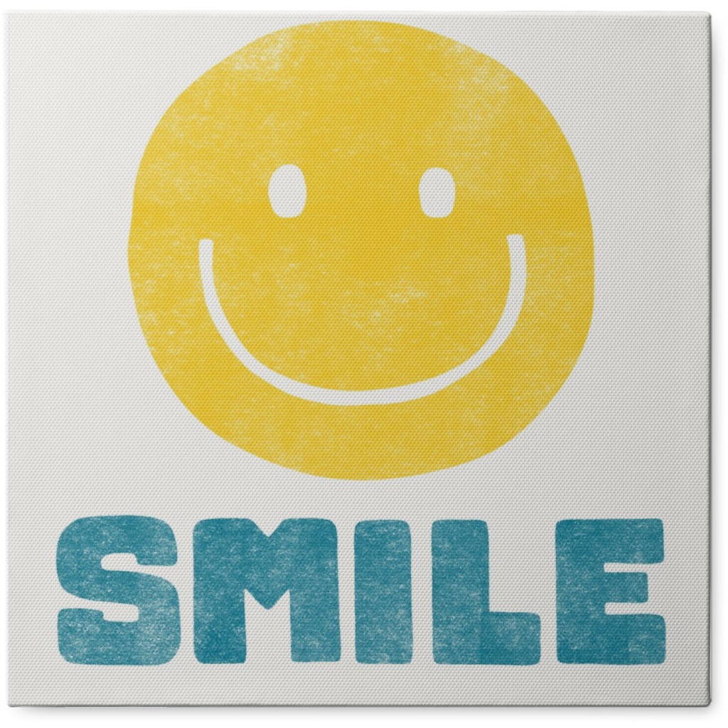 Happy Face Photo Tile, Canvas, 8x8, Yellow