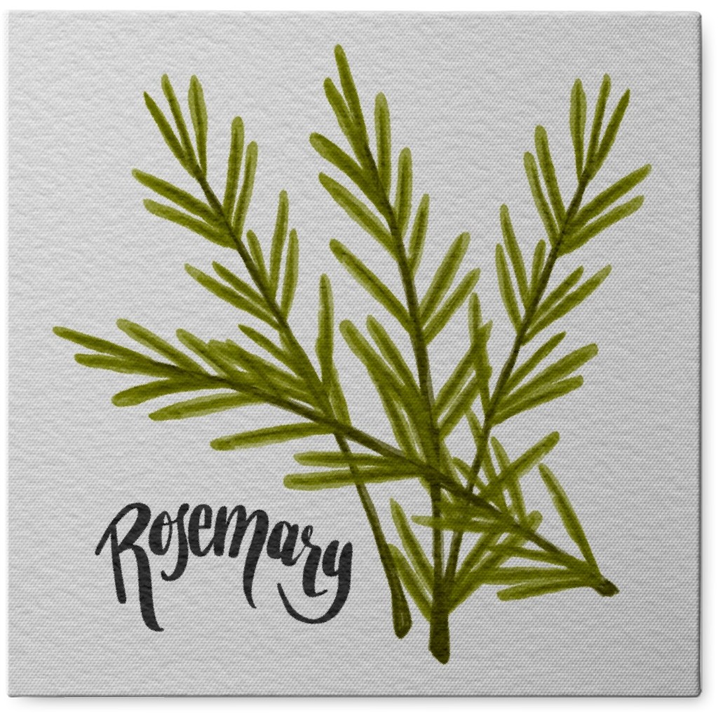 Rosemary - Green Photo Tile, Canvas, 8x8, Green