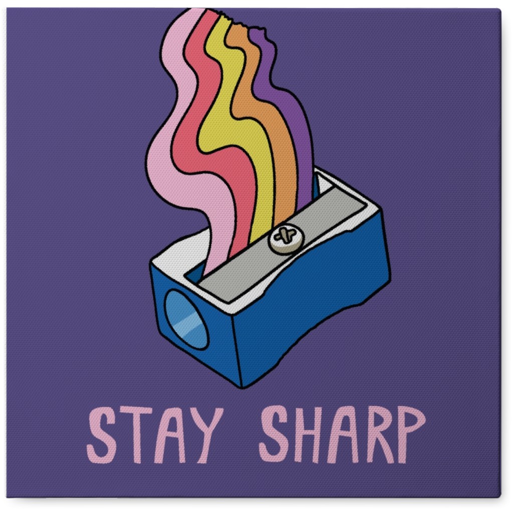 Stay Sharp - Multi Photo Tile, Canvas, 8x8, Purple