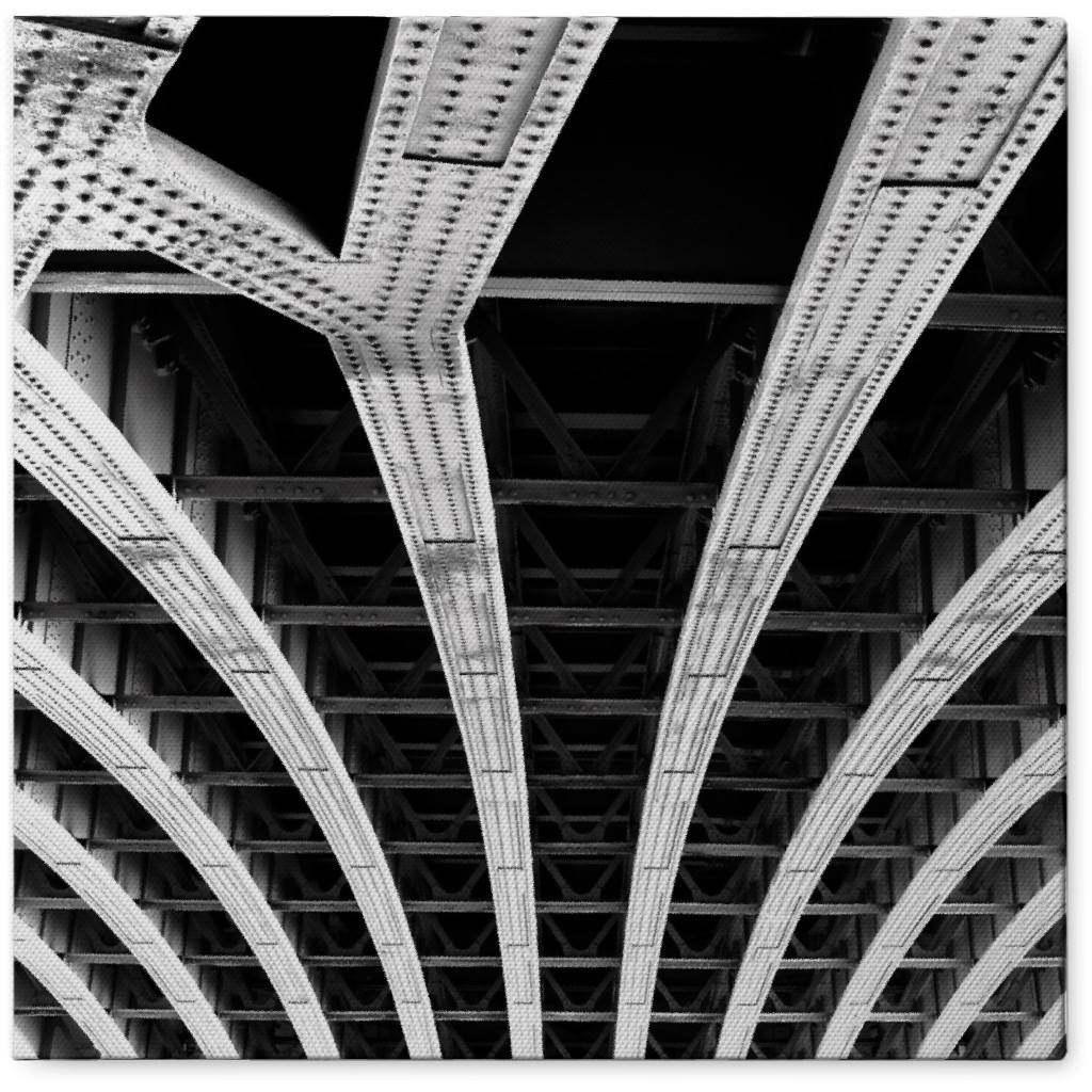 Bridge Architecture Photo Tile, Canvas, 8x8, Black