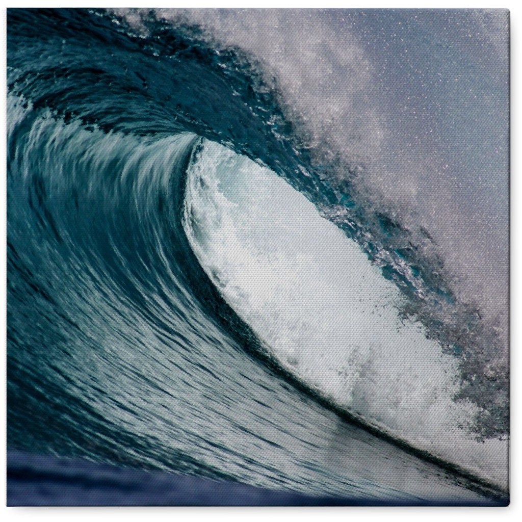 Ocean Wave Photo Tile, Canvas, 8x8, Blue