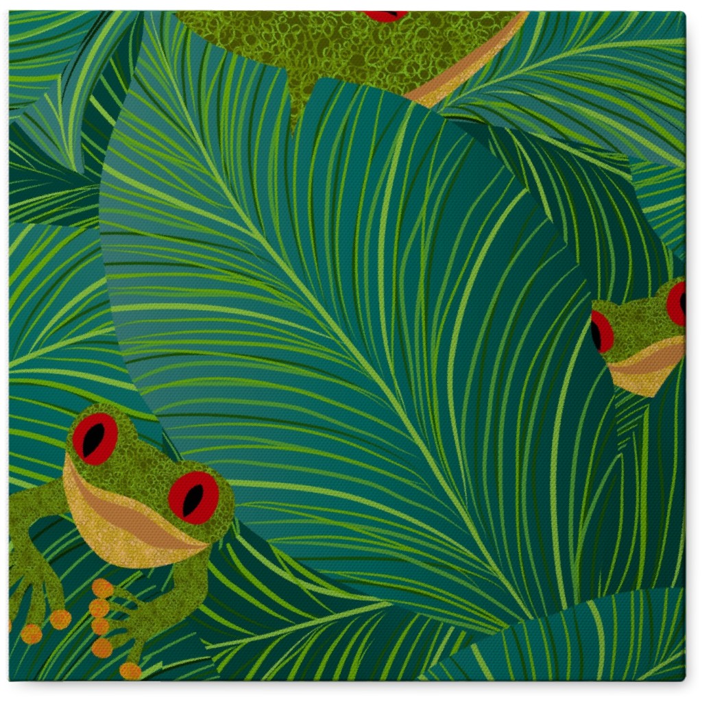 Island Peepers Photo Tile, Canvas, 8x8, Green