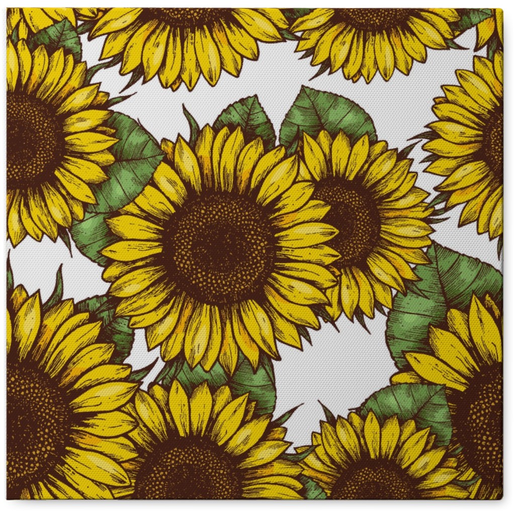 Sunflowers Photo Tile, Canvas, 8x8, Yellow