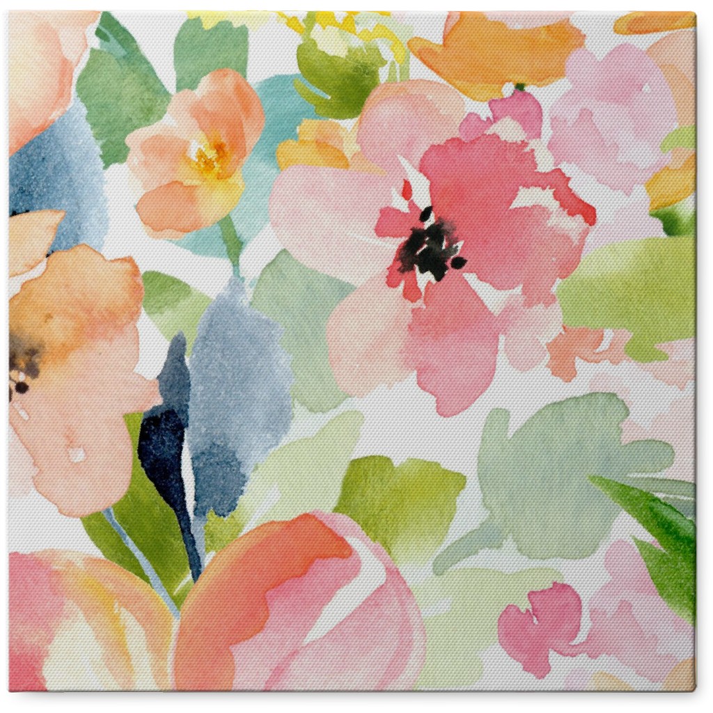 Floral Love Print Photo Tile, Canvas, 8x8, Multicolor