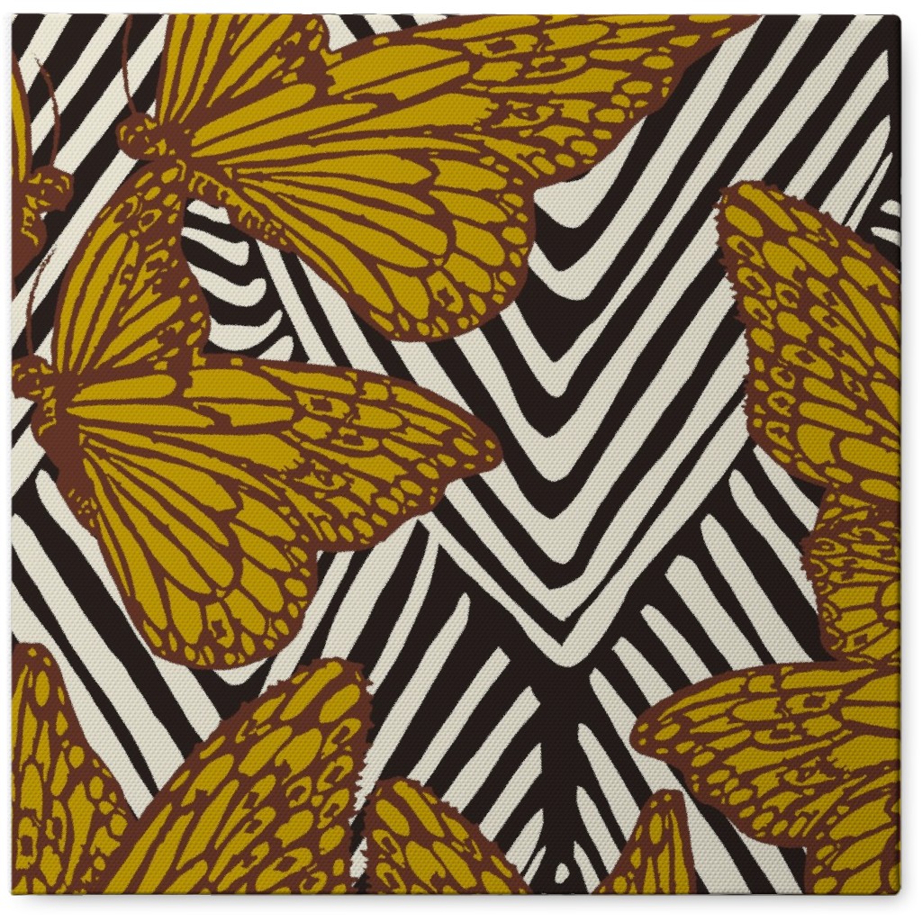 Enchanted Butterfly - Gold Photo Tile, Canvas, 8x8, Yellow