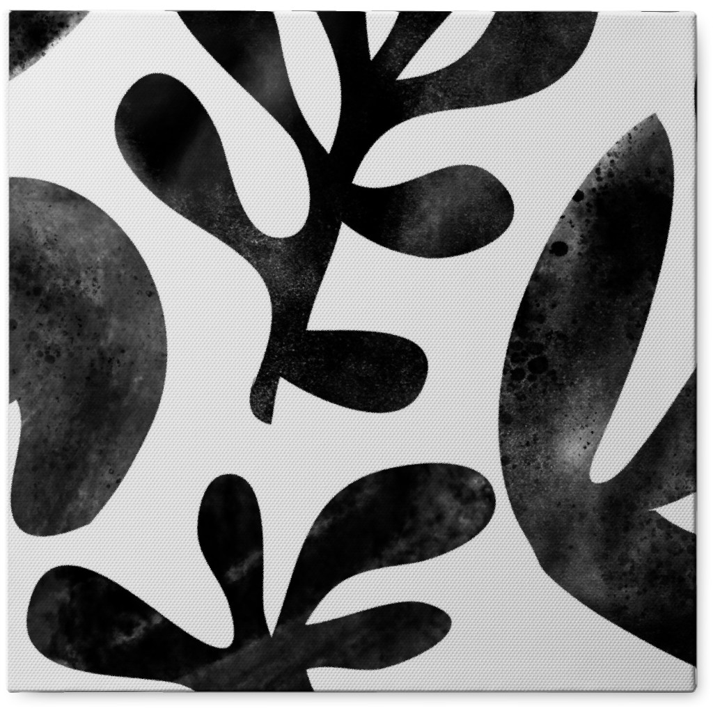 Flower Cutouts - Light Photo Tile, Canvas, 8x8, Black