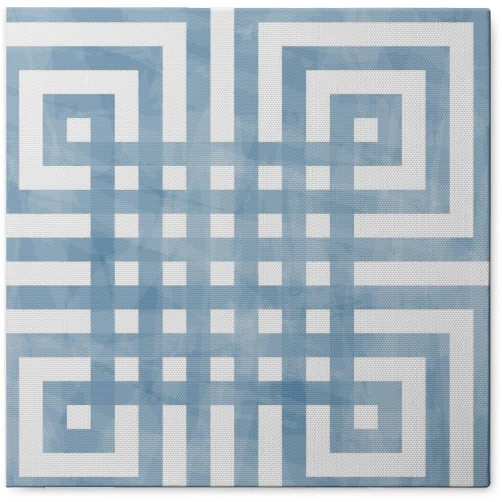 Square Grid - Blue Photo Tile, Canvas, 8x8, Blue