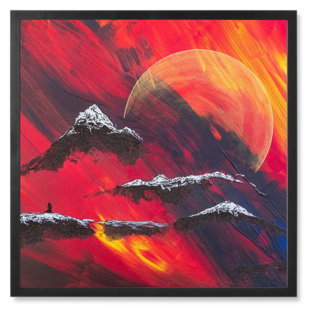 Ascend Your Inner Volcano - Red Photo Tile, Black, Framed, 8x8, Red
