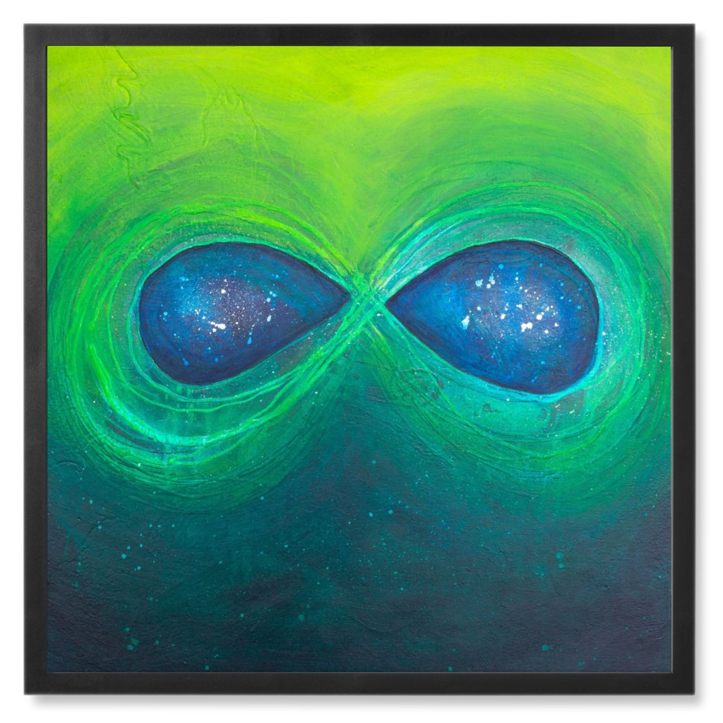 the Universe in You - Green and Blue Photo Tile, Black, Framed, 8x8, Green