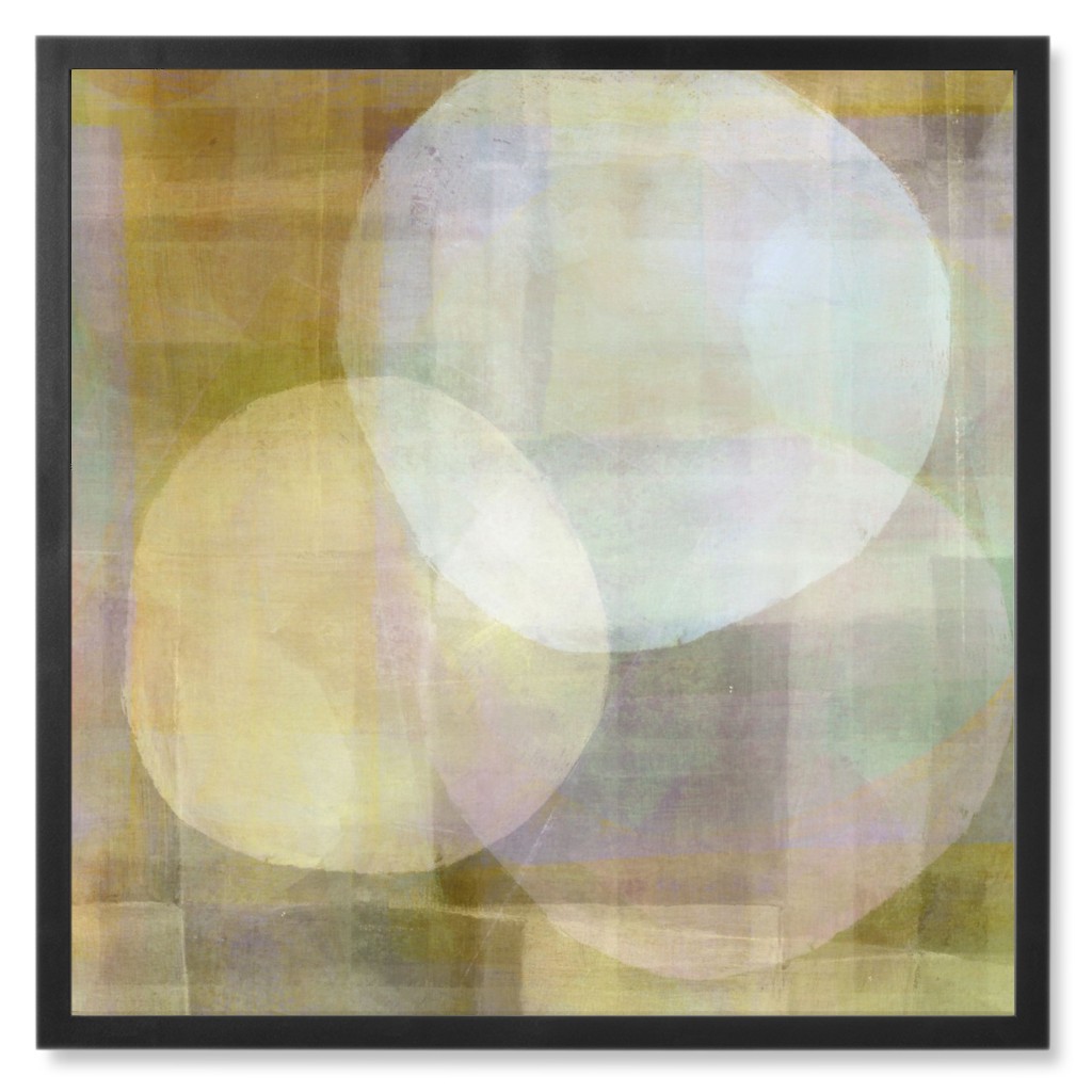 Green Wash Shapes Photo Tile, Black, Framed, 8x8, Multicolor