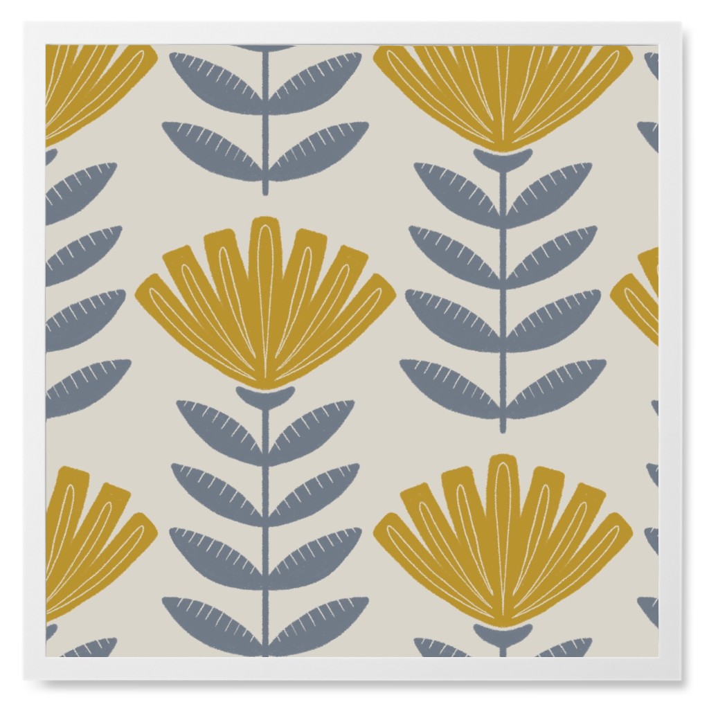 Gloria Photo Tile, White, Framed, 8x8, Multicolor, Pebble