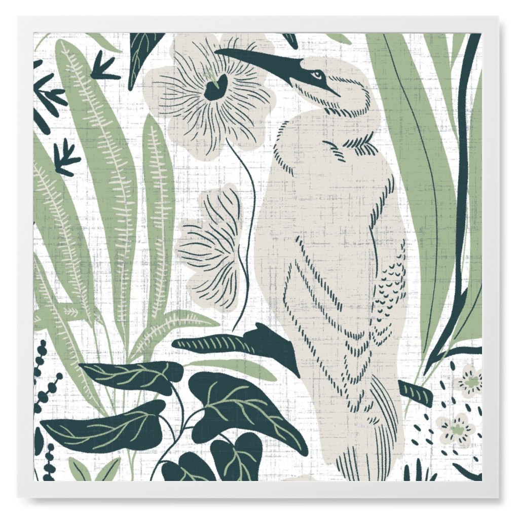 Tropical Hawaiian Dreams Photo Tile, White, Framed, 8x8, Green, Smoke